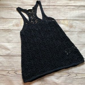 Abercrombie & Fitch Open Knit Racerback Tank Top Sweater Juniors Size Small